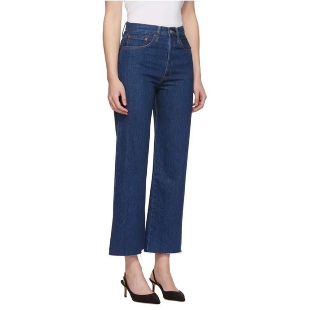 Re/done High Rise Wide Leg Crop Dark 95 Jean Women's Sz 28